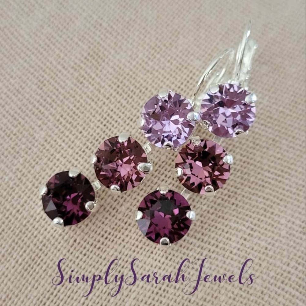Austrian and Preciosa Crystal Earrings in Silver